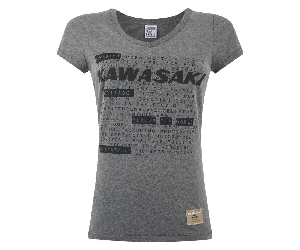 Tricou Kawasaki Heritage gri (Femei)